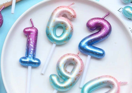 Galaxy Gradient Birthday Number Candles