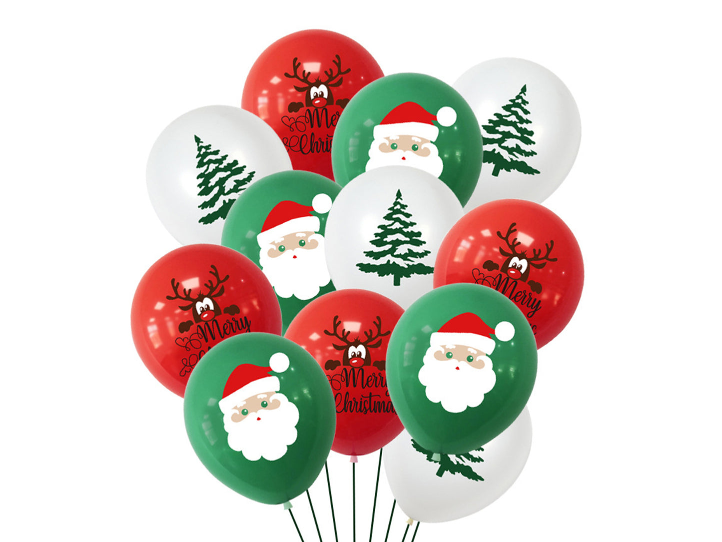 Christmas Banner, 12 Christmas Balloons, Christmas Tree Candles Gift Box