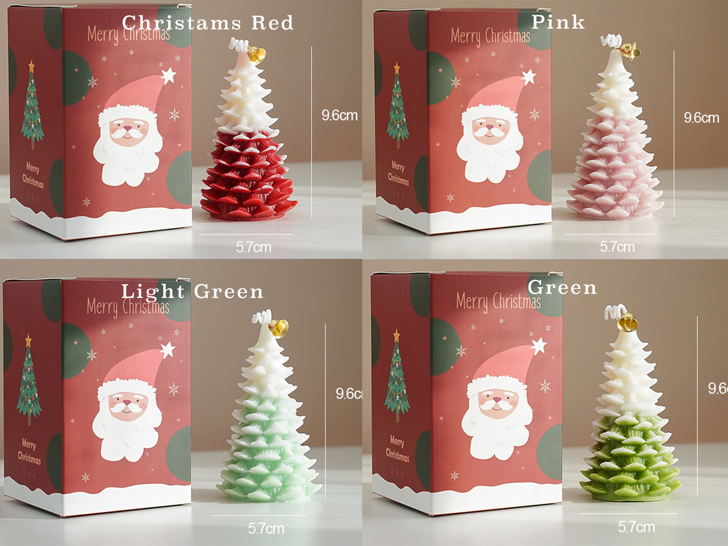 Christmas Tree Candles with Christmas Gift Box, Christmas Decorative Candles