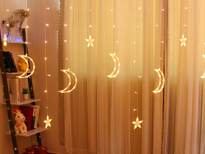 Moon and Star Fairy String Lights, Warm White Home Lights Decor, Bedroom Accessories