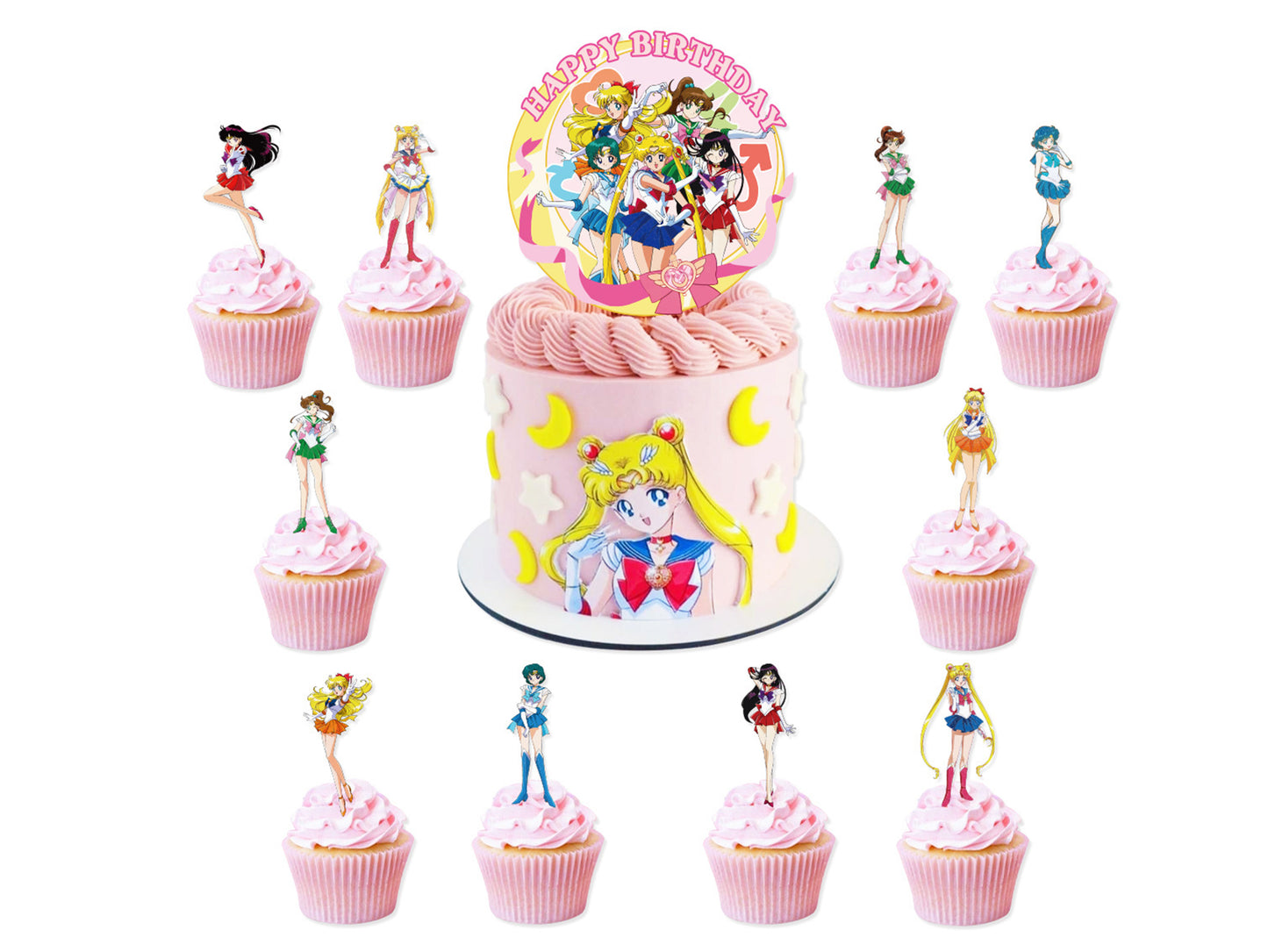 Sailor Moon Birthday Banners, Sailor Moon Balloons, Sailor Moon Cake Toppers, Sailor Moon Birthday Decorations