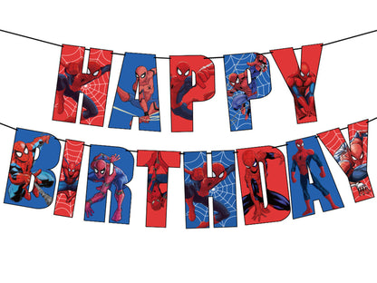 Spider Man Birthday Banners, Spider Man Birthday Decorations