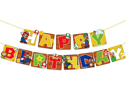 Super Mario Birthday Banners, Super Mario Balloons, Super Mario Cake Toppers