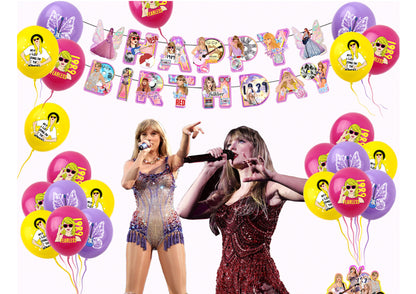 Taylor Swift Birthday Party Decors, I am Swifties, Custom Swifties Birthday Banners, Taylor Birthday Balloons, Birthday Cake Toppers, Taylor Swiftie Merch