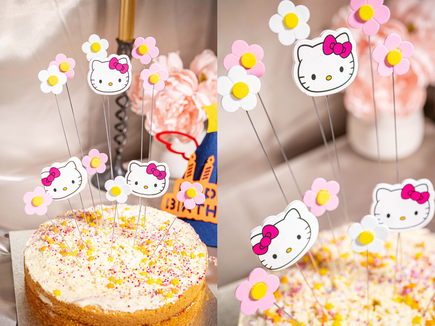 Hello Kitty DIY Cake Toppers, Pink Birthday Cake Decor