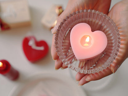 Handmade Heart Shaped Scented Candles, Pink Red Heart Soy Wax Candles