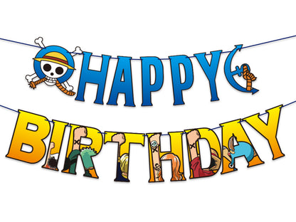 One Piece Birthday Banners, One Piece Balloons, One Piece Cake Toppers