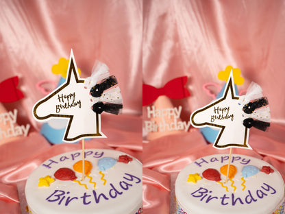 Horse Head Birthday Cake Topper Banner, Horse Cake Topper with Happy Birthday Letters