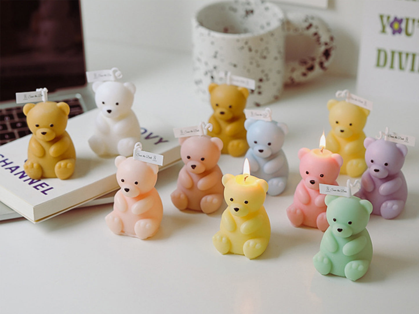 Handmade Bear Shaped Scented Candles, Bear Soy Wax Candles