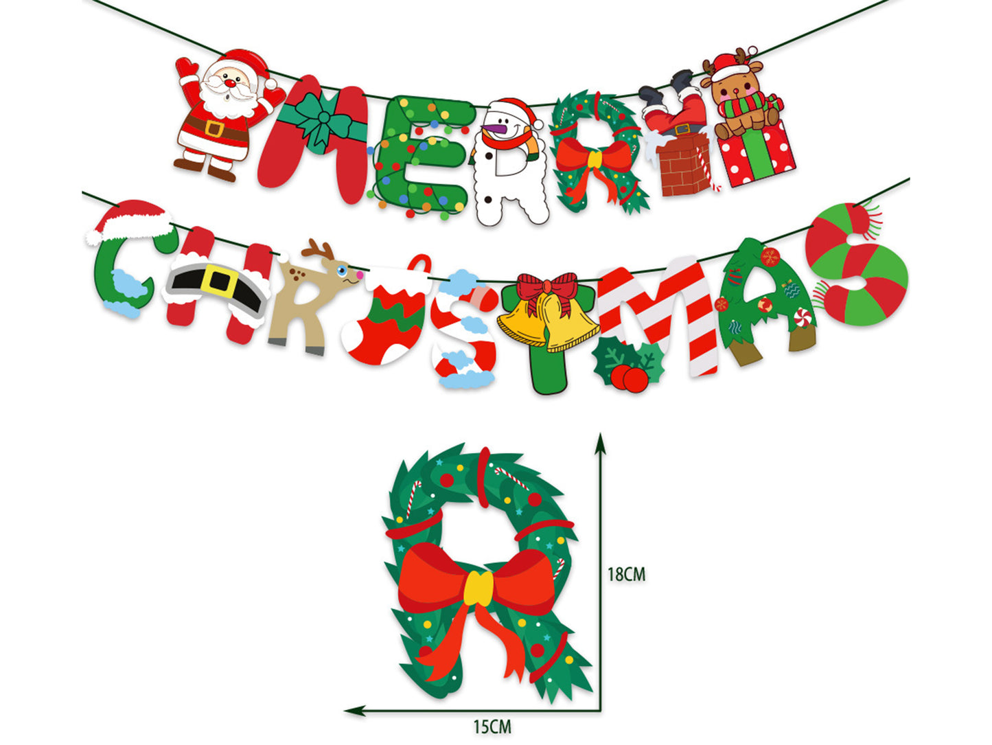 Christmas Banner, 12 Christmas Balloons, Christmas Tree Candles Gift Box