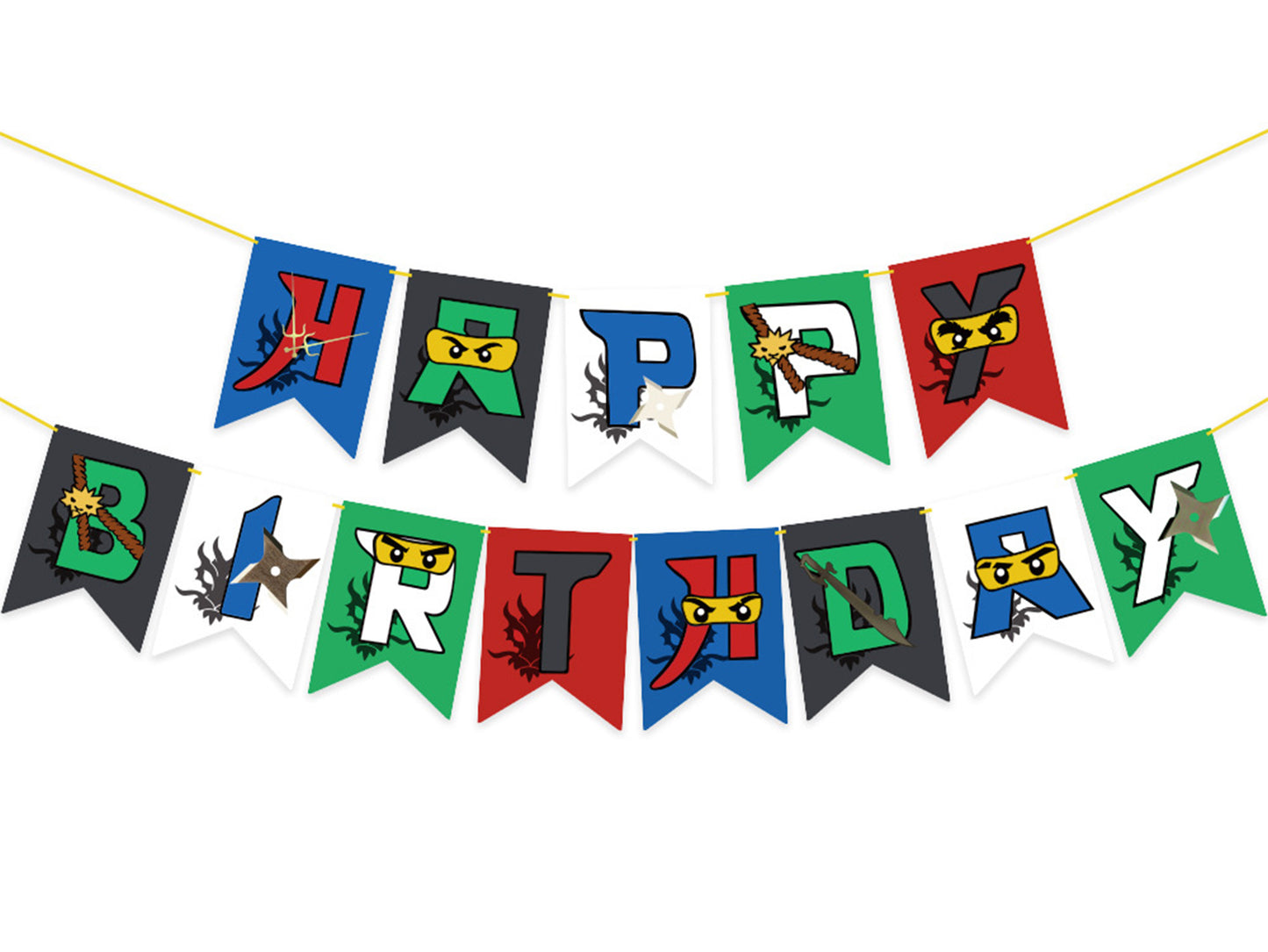 Lego Ninjago Birthday Banner, Lego Ninjago Balloons, Lego Ninjago Cake Toppers, Party Suppliers