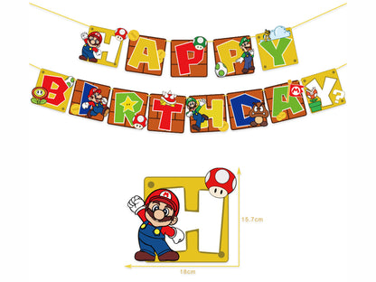 Super Mario Birthday Banners, Super Mario Balloons, Super Mario Cake Toppers