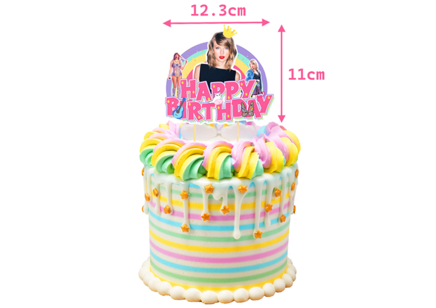 Taylor Swift Birthday Cake Topper Size
