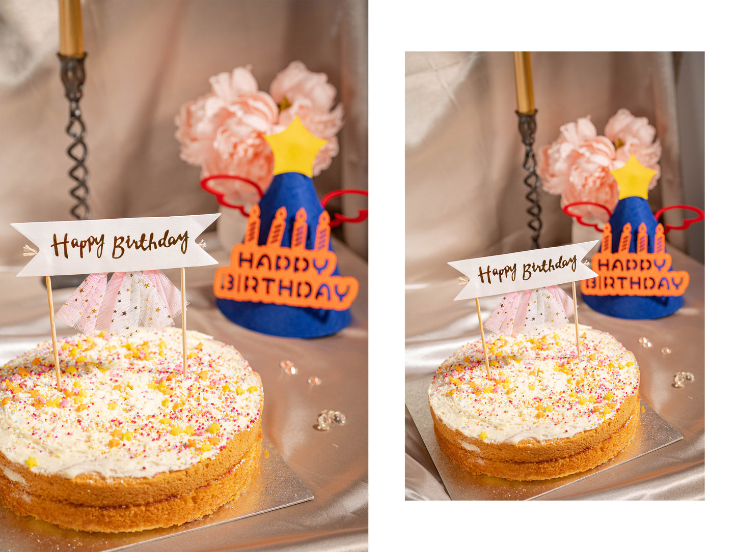 Happy Birthday Cake Topper Banner, Birthday Cake Topper Bunting Banner Flags