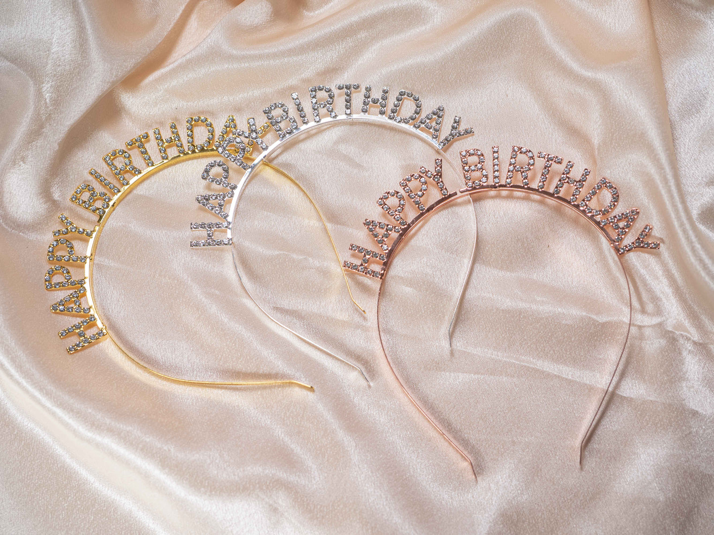 Gold Rhinestone Shining Birthday Headband, Birthday Letter Glitter Crown Hairband