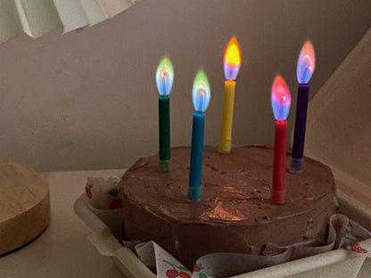 Colorful Cake Candles, Colour Flame Fire, Surprise Birthday Candle