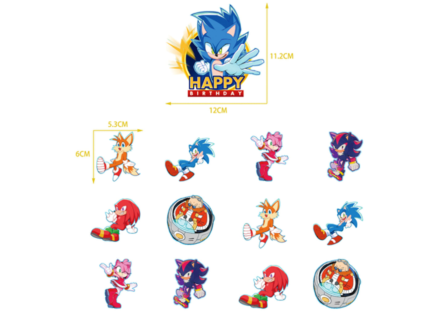 Sonic Birthday Banners, Sonic Balloons, Sonic Cake Toppers