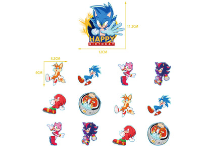 Sonic Birthday Banners, Sonic Balloons, Sonic Cake Toppers