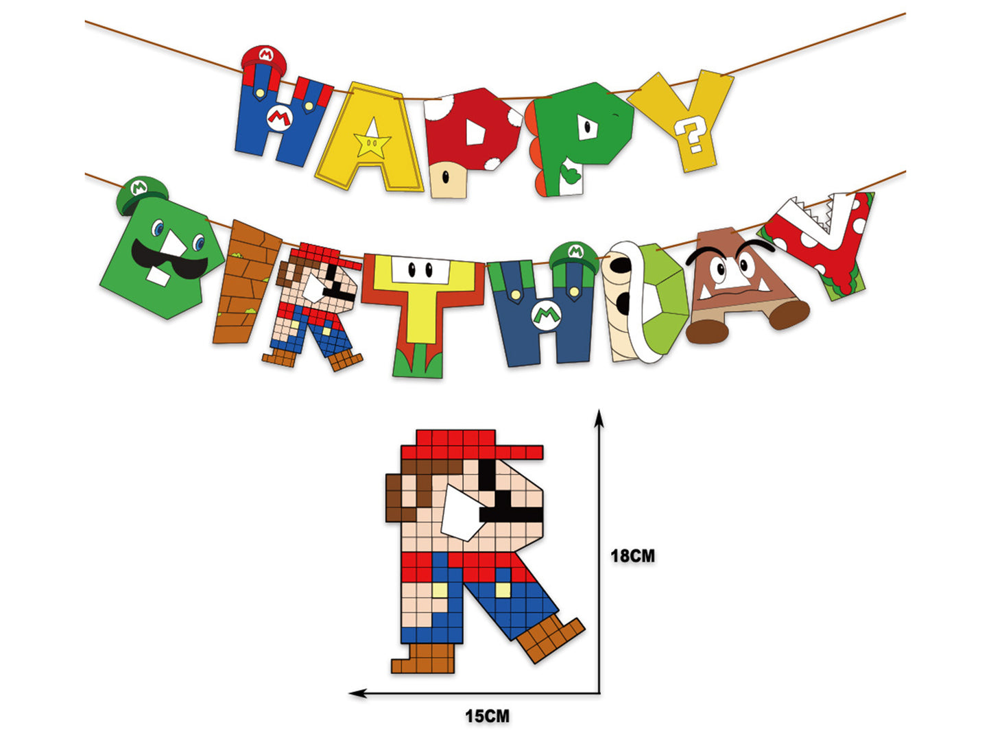 Super Mario Birthday Banners, Super Mario Balloons, Super Mario Birthday Decorations