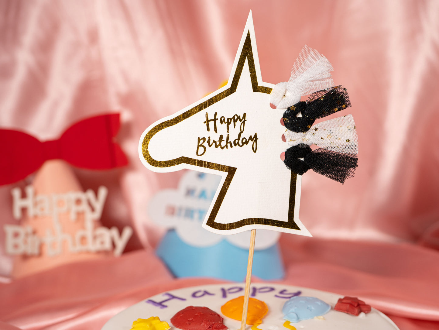 Horse Head Birthday Cake Topper Banner, Horse Cake Topper with Happy Birthday Letters