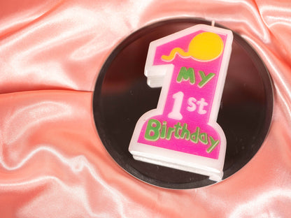 1st Birthday Candles, Number 1 Sprinkle Candle, Numeral Age Candle