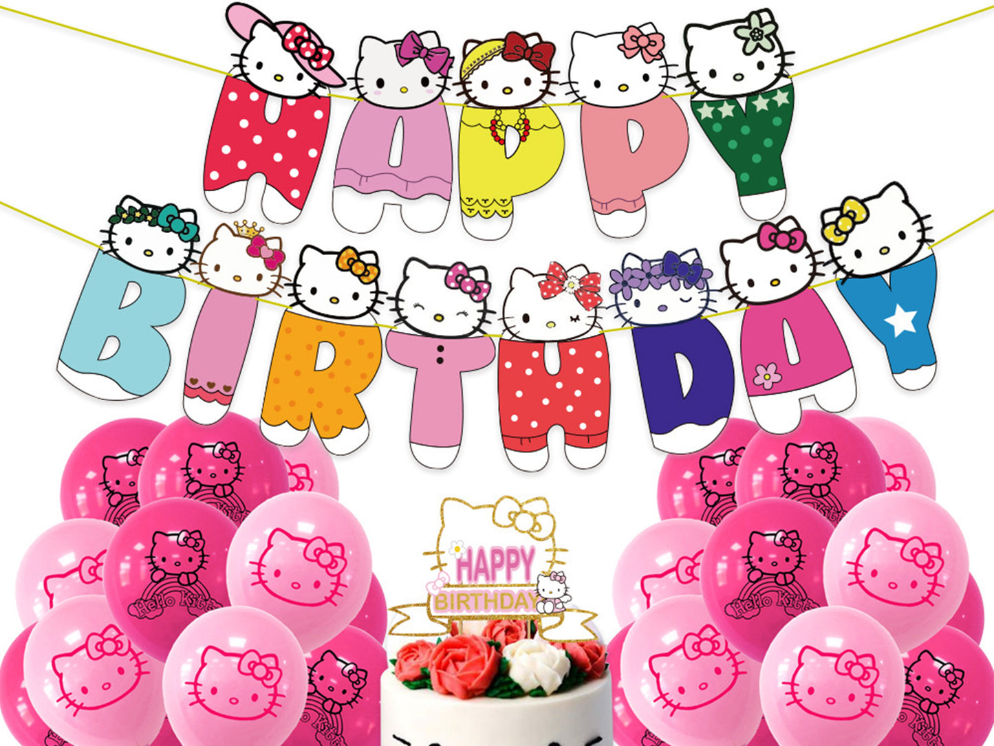 Hello Kitty Birthday Banners, Hello Kitty Balloons, Hello Kitty Birthday Decorations