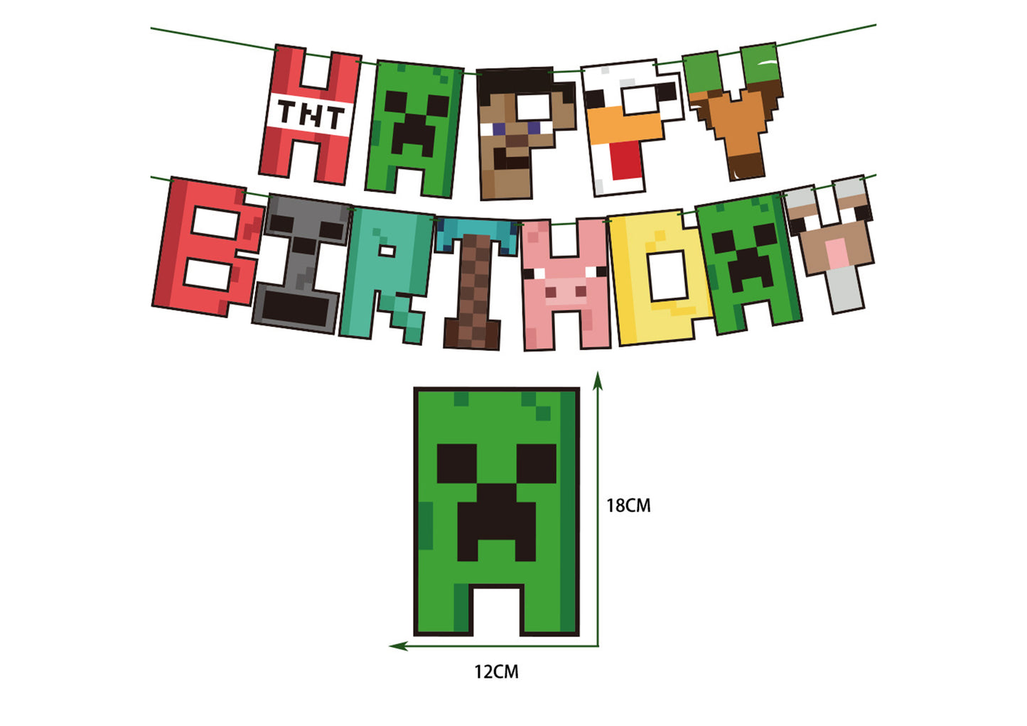 Minecraft Birthday Banner