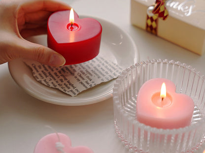 Handmade Heart Shaped Scented Candles, Pink Red Heart Soy Wax Candles