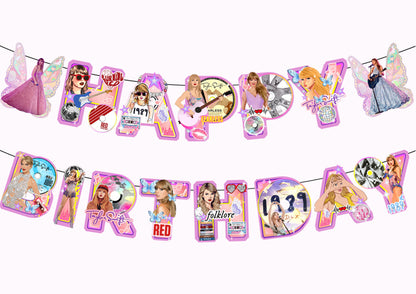 Taylor Swift Birthday Party Decors, I am Swifties, Custom Swifties Birthday Banners, Taylor Birthday Balloons, Birthday Cake Toppers, Taylor Swiftie Merch