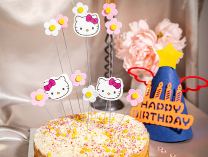 Hello Kitty DIY Cake Toppers, Pink Birthday Cake Decor