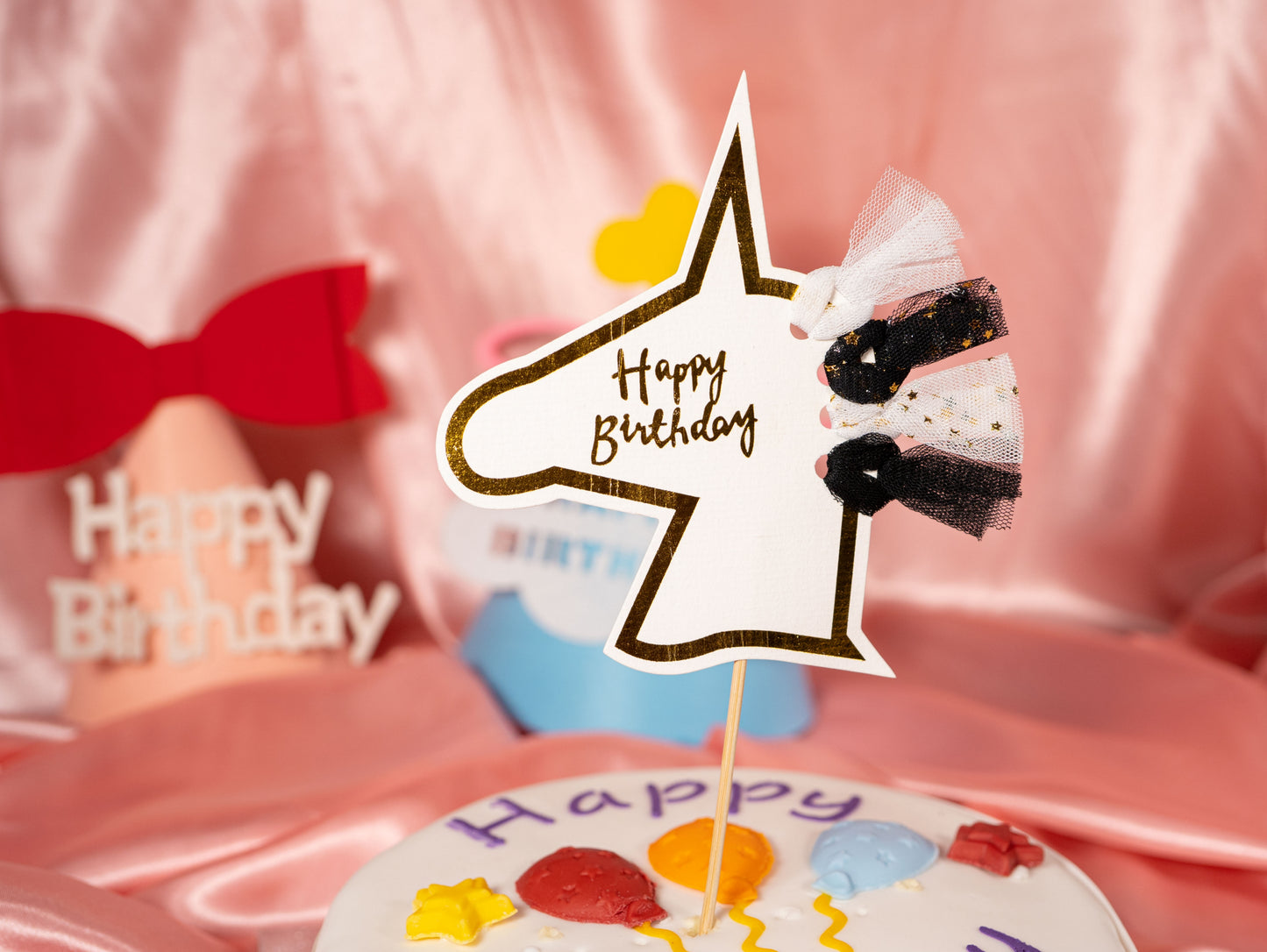 Horse Head Birthday Cake Topper Banner, Horse Cake Topper with Happy Birthday Letters