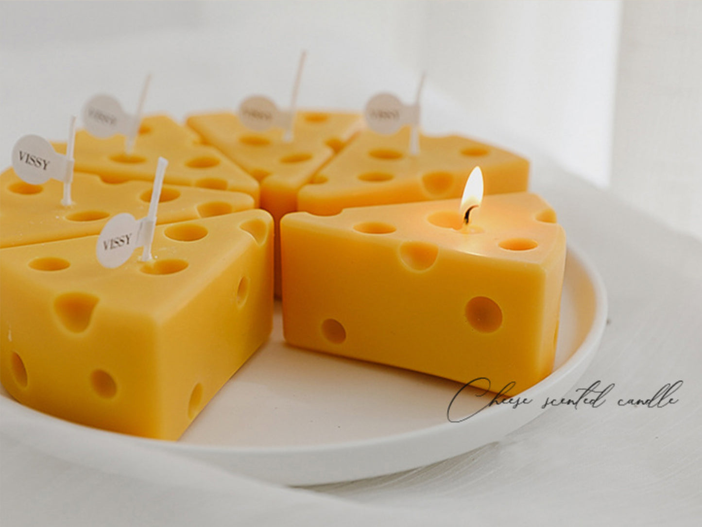 Handmade Cheese Shaped Scented Candles, Cheese Soy Wax Candle