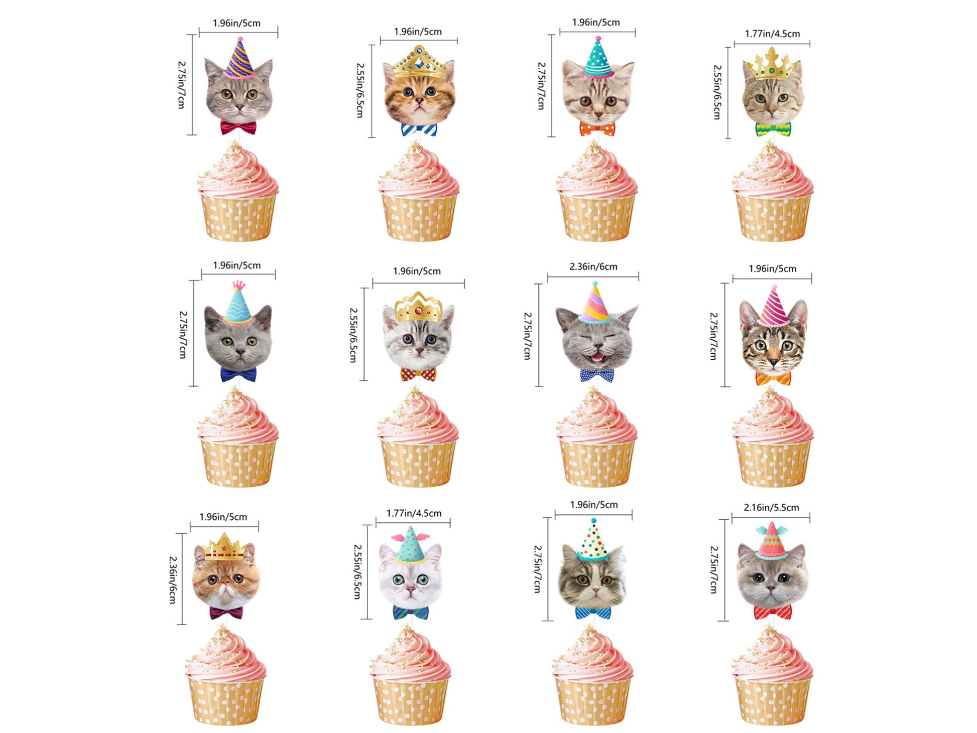 Cat Birthday Cake Toppers