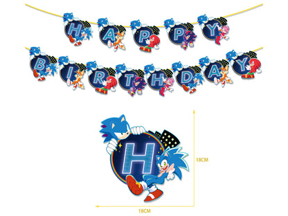 Sonic Birthday Banners, Sonic Balloons, Sonic Cake Toppers