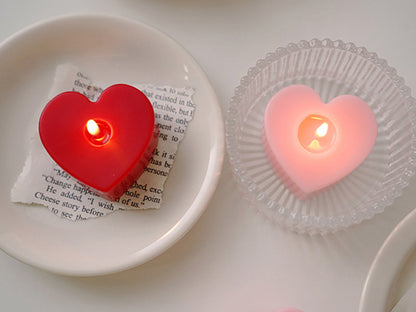 Handmade Heart Shaped Scented Candles, Pink Red Heart Soy Wax Candles