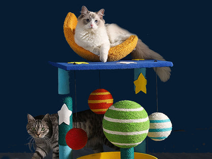 Starry Sky Cat Tower, Cat Tree, Cat Climbing Cando with Scratching Post