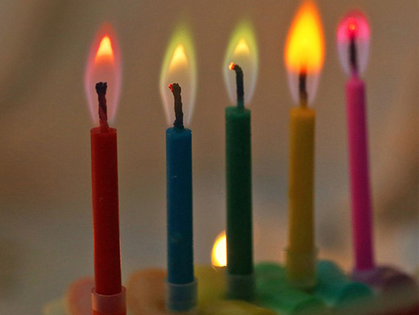 Colorful Cake Candles, Colour Flame Fire, Surprise Birthday Candle