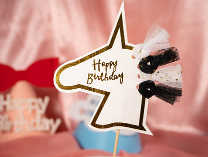 Horse Head Birthday Cake Topper Banner, Horse Cake Topper with Happy Birthday Letters