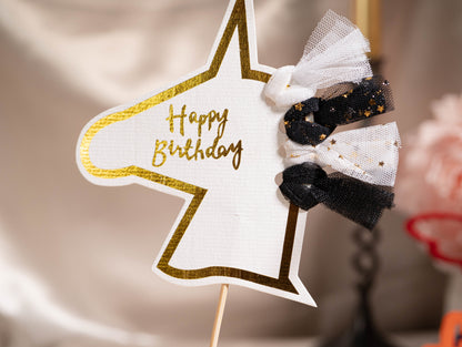 Horse Head Birthday Cake Topper Banner, Horse Cake Topper with Happy Birthday Letters