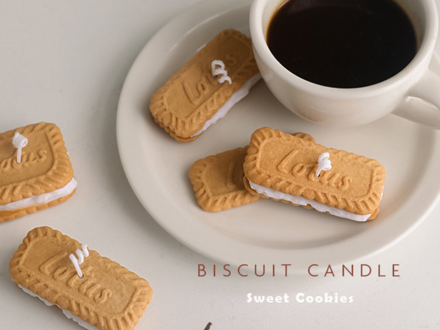 Handmade Cookie Shaped Scented Candles, Biscuit Soy Wax Candle