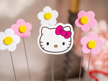 Hello Kitty DIY Cake Toppers, Pink Birthday Cake Decor