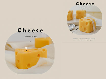 Handmade Cheese Shaped Scented Candles, Cheese Soy Wax Candle