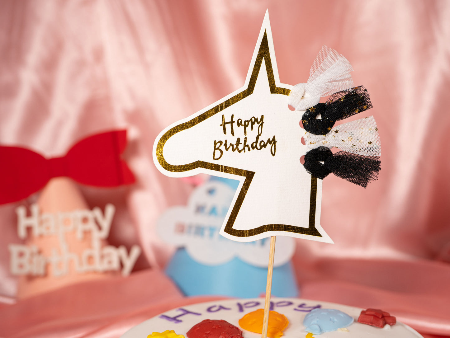 Horse Head Birthday Cake Topper Banner, Horse Cake Topper with Happy Birthday Letters