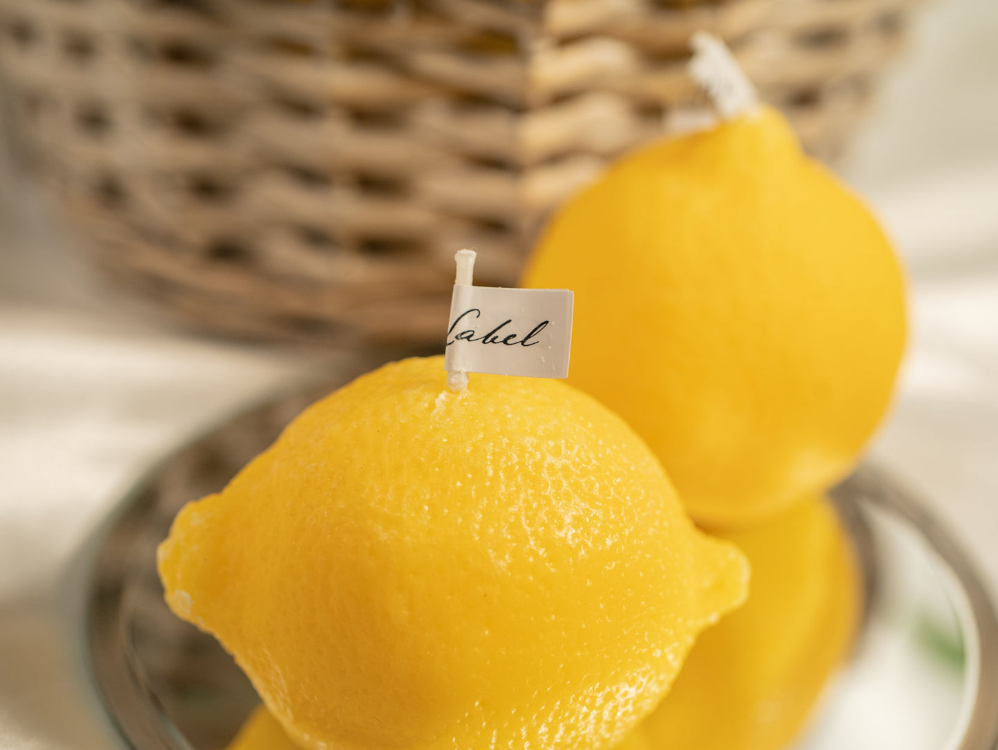 Handmade Lemon Shaped Scented Candles, Yellow Lemon Soy Wax Candles