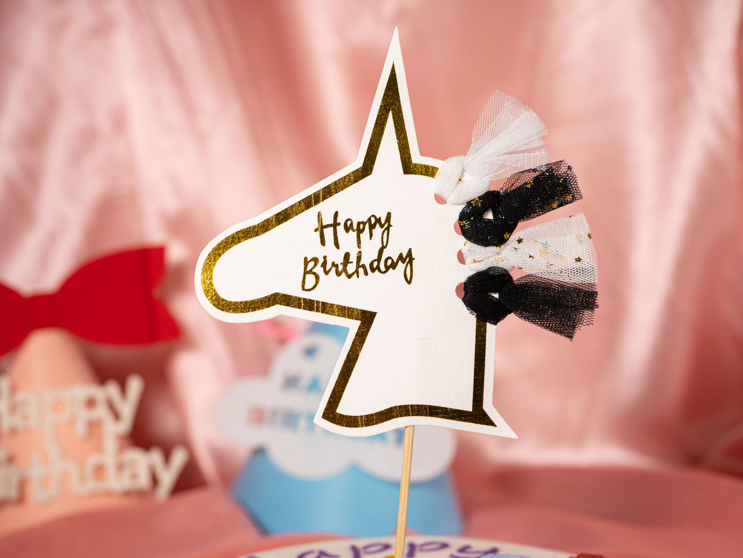 Horse Head Birthday Cake Topper Banner, Horse Cake Topper with Happy Birthday Letters