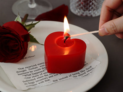 Handmade Heart Shaped Scented Candles, Pink Red Heart Soy Wax Candles