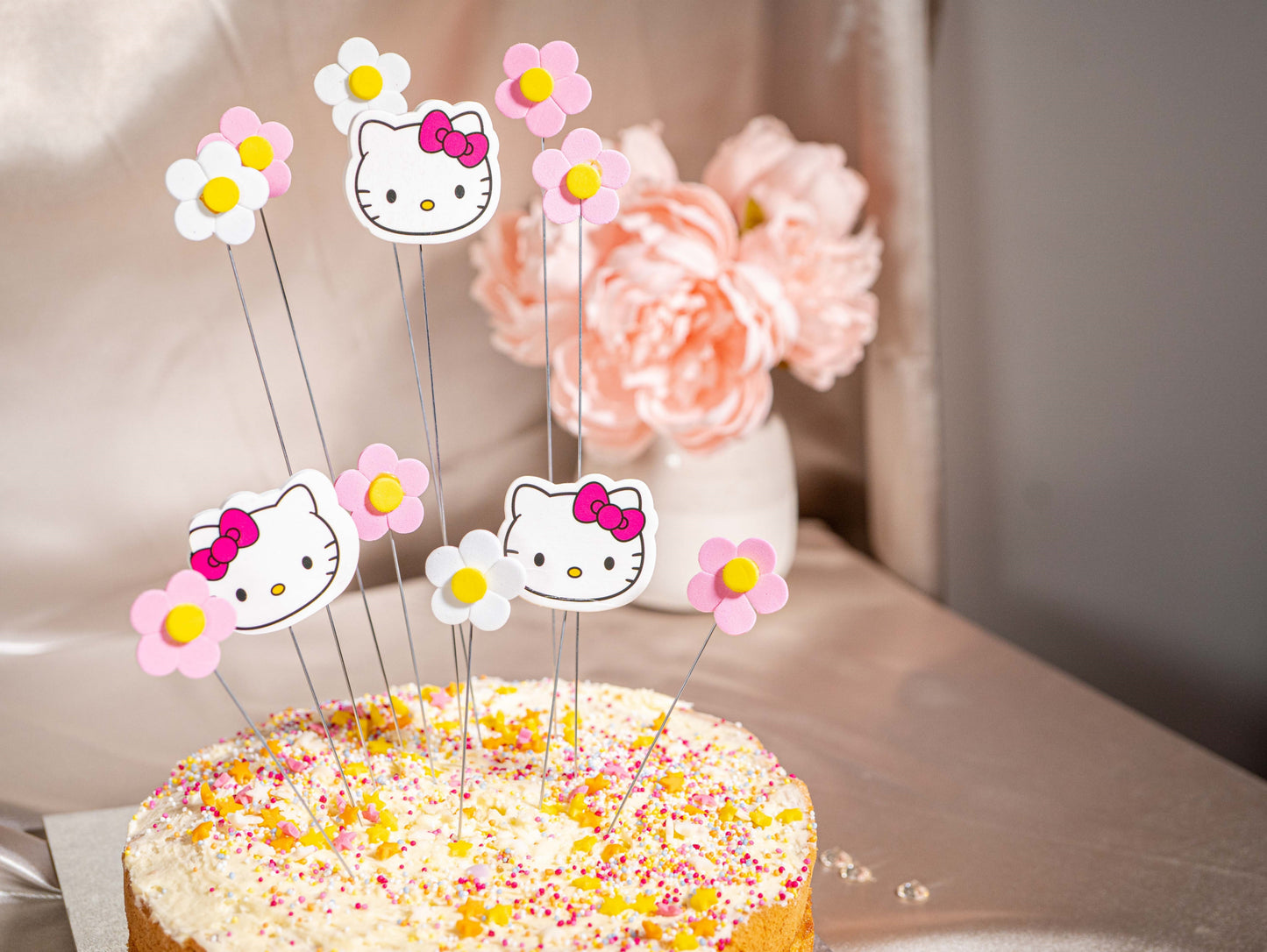 Hello Kitty DIY Cake Toppers, Pink Birthday Cake Decor