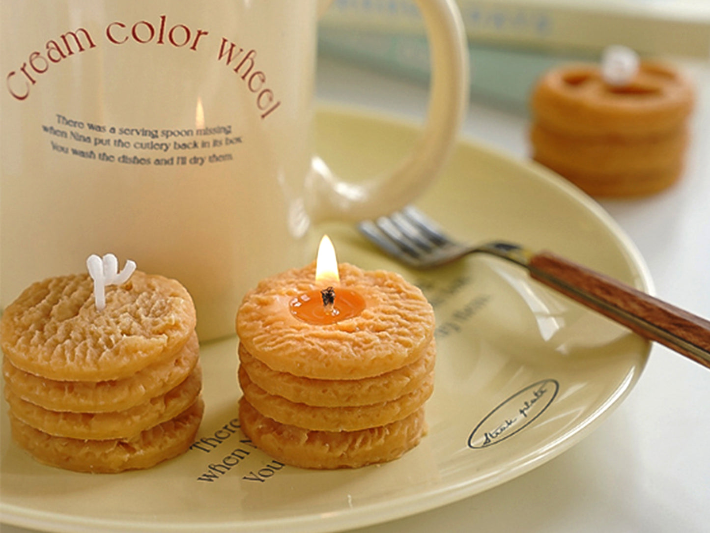 4pcs Cookie Candles Set, Biscuit Soy Wax Candles, Christmas Birthday Gift Box