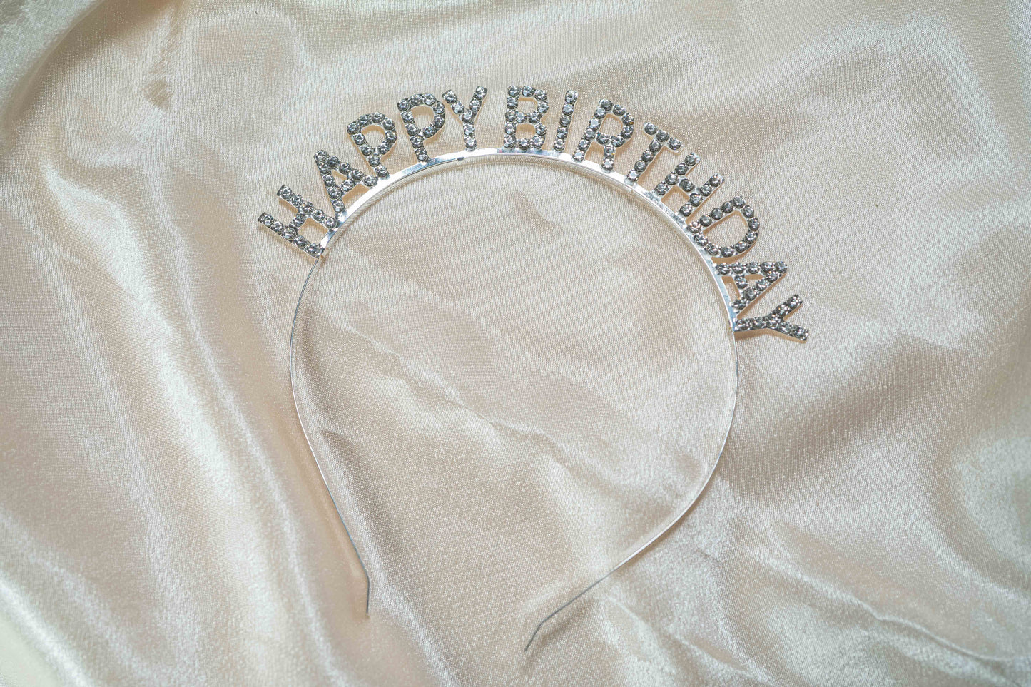 Silver Rhinestone Shining Birthday Headband, Birthday Letter Glitter Crown Hairband