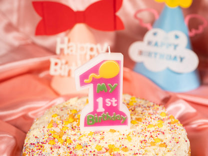 1st Birthday Candles, Number 1 Sprinkle Candle, Numeral Age Candle